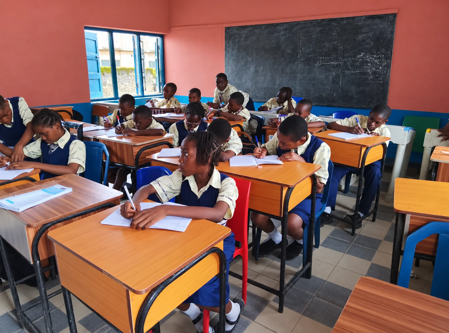 Secondary students working independently in class